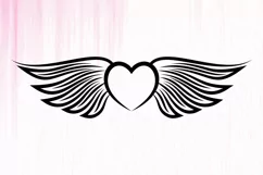 Memorial Heart with Angel Wings SVG, Angel Wings with Heart Product Image 2