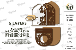 3D Memorial Candle Holder Laser Cut. Personalized SVG Product Image 2