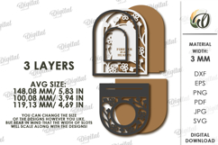 3D Memorial Candle Holder Laser Cut. Personalized SVG Product Image 2