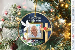Memorial Christmas ornament, photo frame christmas template Product Image 1