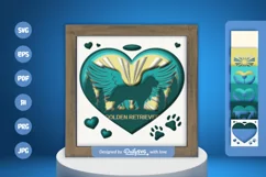 Memorial Dog Golden Retriever Layered Papercut Product Image 1