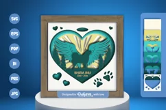 Memorial Dog Shiba Inu Layered Papercut Product Image 1