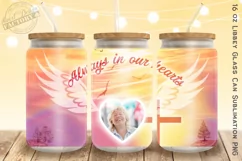 Memorial 16 oz libbey can glass, photo frame glass can Product Image 1