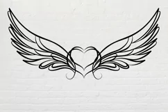 Memorial Angel Wings, Angel Wings Tattoo SVG, Memorial Heart Product Image 2