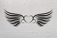 Memorial Heart with Angel Wings SVG, Angel Wings Tattoo SVG Product Image 2