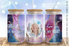 Memorial 16 oz libbey can glass, photo frame glass can Product Image 1
