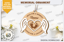 3D Memorial Ornament Laser Cut. Personalized Ornament SVG Product Image 1