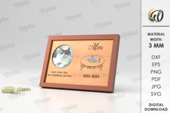 Memorial Pet Frame Laser Cut. Cat Memorial Frame SVG Product Image 1