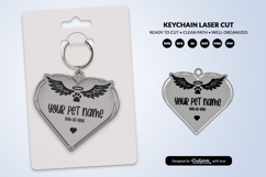 Memorial Pet Heart Keychain Laser Cut Product Image 2
