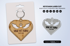 Memorial Pet Heart Keychain Laser Cut Product Image 2