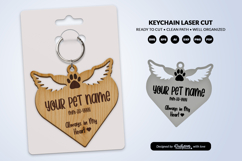 Memorial Pet Heart Keychain Laser Cut Product Image 1