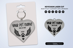 Memorial Pet Heart Keychain Laser Cut Product Image 1