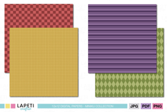 Printable scrapbook paper with coordinating geometric designs