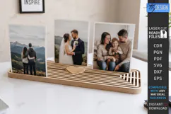 Memory Shelf Photo Holder Laser Cut | Photo Display Stand Product Image 1