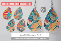 Earring Teardrop Memphis Watercolor Product Image 1