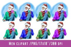 Men in Santa Hat Men Clipart Chrismas Men Product Image 1