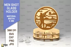 Men Shot Glass Holder Laser Cut. Shot Glass SVG Design Product Image 1
