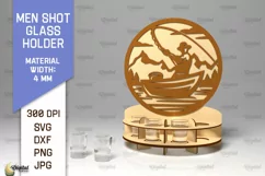 Men Shot Glass Holder Laser Cut. Shot Glass SVG Design Product Image 1