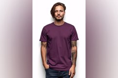 Burgundy T Shirt Logo Branding Mockup Product Image 1