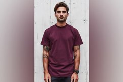 Burgundy T Shirt Logo Branding Mockup Product Image 1
