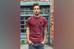 dark fuchsia T Shirt Logo Branding Mockup Product Image 1