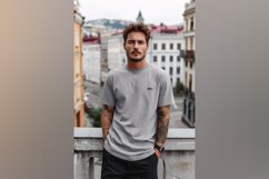 Grey marl T Shirt Logo Branding Mockup Product Image 1