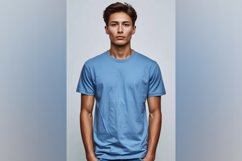 Sky Aqua T Shirt Logo Branding Mockup Product Image 1