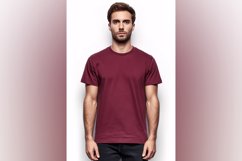 Burgundy T Shirt Logo Branding Mockup Product Image 1