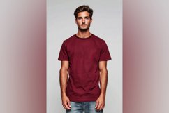 Burgundy T Shirt Logo Branding Mockup Product Image 1