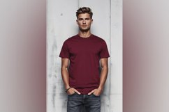 Burgundy T Shirt Logo Branding Mockup Product Image 1
