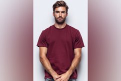Burgundy T Shirt Logo Branding Mockup Product Image 1