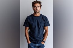 Petroleum Blue T Shirt Logo Branding Mockup Product Image 1