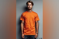 orange T Shirt Logo Branding Mockup Product Image 1