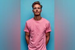 Pink T Shirt Logo Branding Mockup Product Image 1