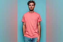Pink Blue T Shirt Logo Branding Mockup Product Image 1