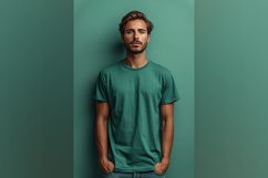 Bottle Green T Shirt Logo Branding Mockup Product Image 1