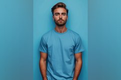 Caribbean Blue Shirt Logo Branding Mockup Product Image 1