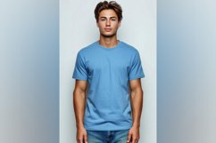 Caribbean Blue T Shirt Logo Branding Mockup Product Image 1