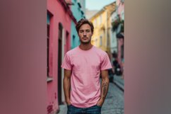 Pink T Shirt Logo Branding Mockup Product Image 1