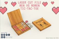 MEN vs WOMEN tic tac toe game, SVG, laser cut, Glowforge Product Image 3