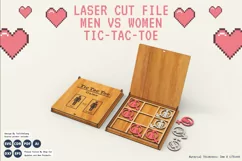 MEN vs WOMEN tic tac toe game, SVG, laser cut, Glowforge Product Image 4
