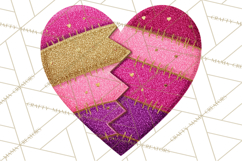 Mended Glitter Heart Clipart, Cartoon Patchwork Heart Png Product Image 2