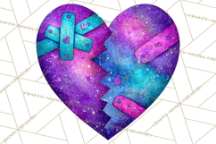 Mended Glitter Heart Clipart, Cartoon Patchwork Heart Png Product Image 5