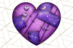 Mended Glitter Heart Clipart, Cartoon Patchwork Heart Png Product Image 3