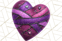 Mended Glitter Heart Clipart, Cartoon Patchwork Heart Png Product Image 5