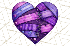 Mended Glitter Heart Clipart, Cartoon Patchwork Heart Png Product Image 4