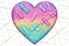 Mended Glitter Heart Clipart, Cartoon Patchwork Heart Png Product Image 2
