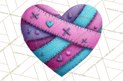 Mended Glitter Heart Clipart, Cartoon Patchwork Heart Png Product Image 3