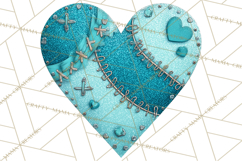Mended Glitter Heart Clipart, Cartoon Patchwork Heart Png Product Image 4