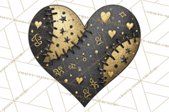 Mended Glitter Heart Clipart, Cartoon Patchwork Heart Png Product Image 3